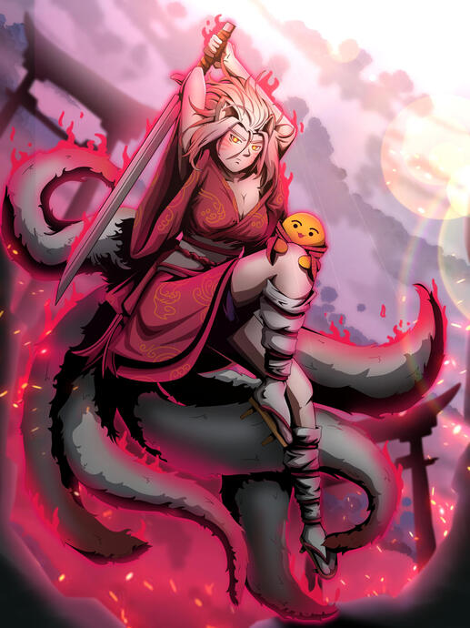 Shinobi girl with beanz